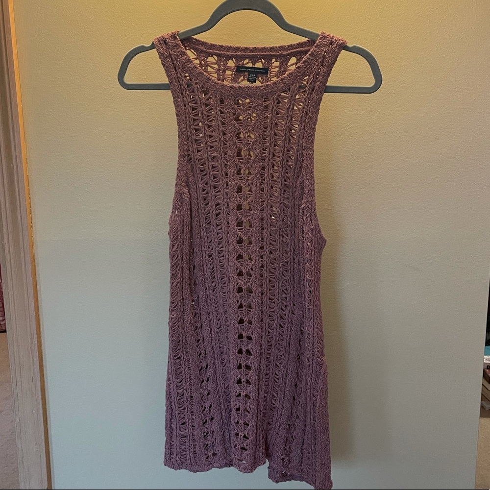 AEO Mauve Crochet Tank